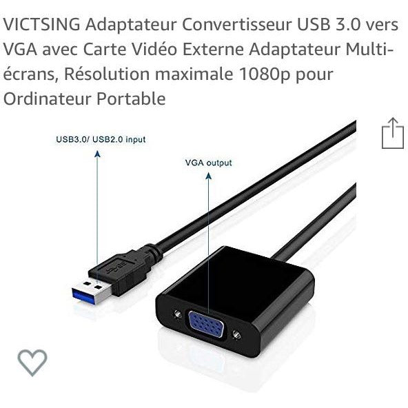 Adaptateur/Convertisseur USB 3.0->VGA -40% - GEO Gabon Shop Online 