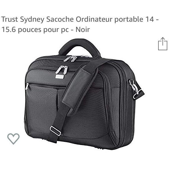 Sac Notebook TRUST Sidney  16" noir -38% - GEO Gabon Shop Online 