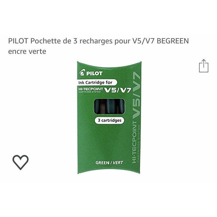 Cartouches encre verte Hi-Tecpoint V5/V7 étui de 3 -33% - GEO Gabon Shop Online 