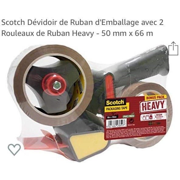 Dévidoir + 2 Rouleaux Scotch emballage 53mmx66m -20% - GEO Gabon Shop Online 