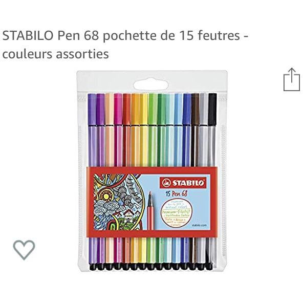 Feutres dessin Pen 68 pochette de 15 -33% - GEO Gabon Shop Online 