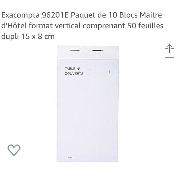 Blocs Maître d'hôtel 15x8cm 50f dupli autocopiants (10) -20% - GEO Gabon Shop Online 