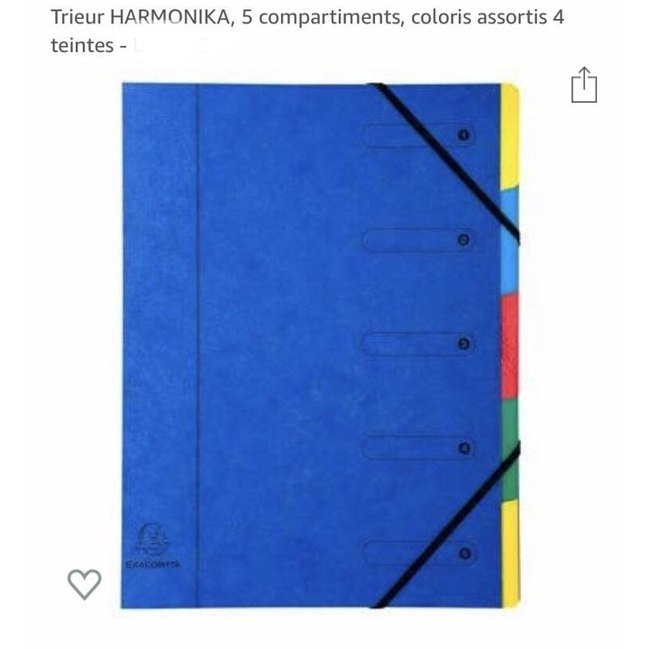 Trieur Carte Lustrée avec élastiques 5 comp ass coul -20% - GEO Gabon Shop Online 