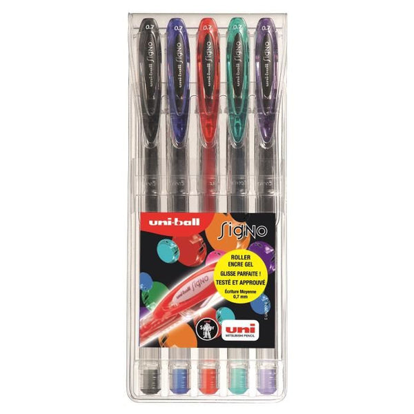 Rollers Signo Gel glisse 0.7mm étui de 5 -38% - GEO Gabon Shop Online 