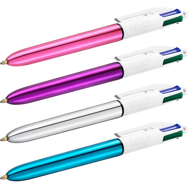 Stylo Bille rétractable 4 couleurs Shine -20% - GEO Gabon Shop Online 